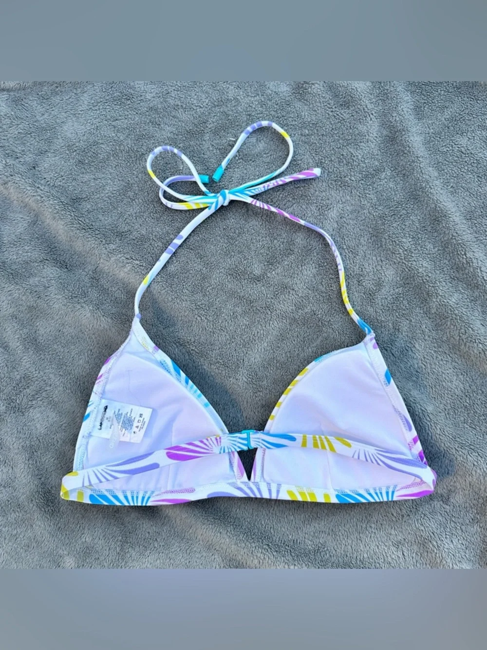 NWOT Land’s End Women’s Triangle Vibrant Bikini Top w/ Removable Pads - Medium